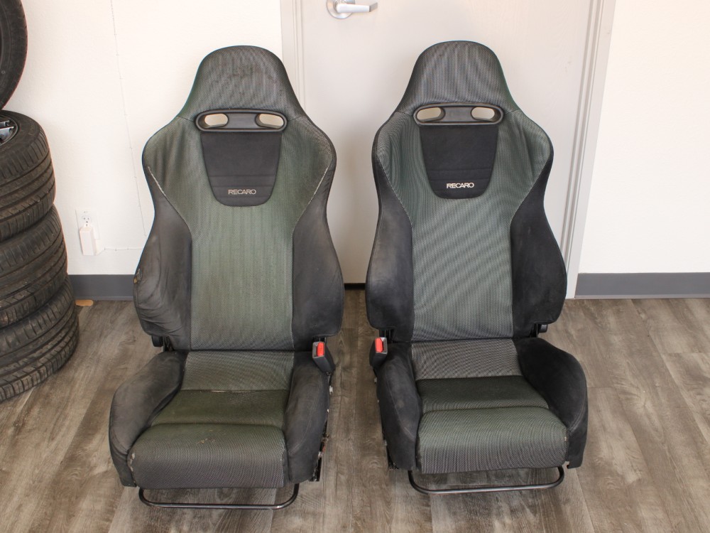 JDM RECARO DRIVER PASSENGER FRONT AND REAR DARK GREEN SEATS (COMPLETE PART AS LISTED)
